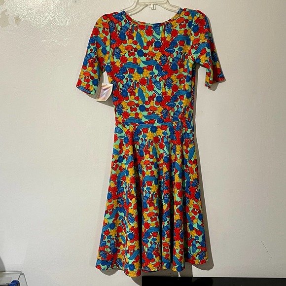 LuLaRoe Nicole Women's Sz S Bright Feather Print New W Tags S1023-400 - Picture 2 of 7